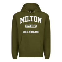 Army Green milton delaware de vintage state athletic style t shirt Premium Hoodie - InspiraDesign