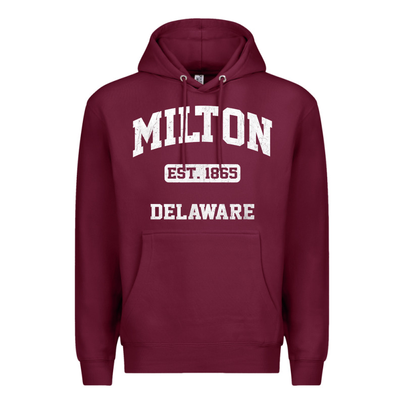 Milton Delaware De Vintage State Athletic Style T Shirt Premium Hoodie by InspiraDesign | Teevron
