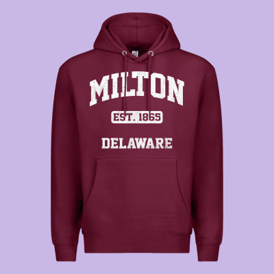 Milton Delaware De Vintage State Athletic Style T Shirt Premium Hoodie Designed By Inspiradesign