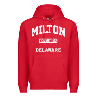 Red milton delaware de vintage state athletic style t shirt Premium Hoodie - InspiraDesign