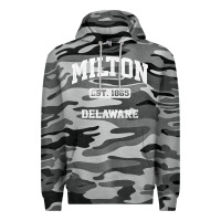 Slate Camo milton delaware de vintage state athletic style t shirt Premium Hoodie - InspiraDesign