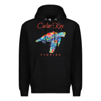 Black Cedar Key Florida Watercolor Sea Turtle Sweatshirt Premium Hoodie - InspiraDesign