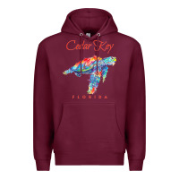 Burgundy Cedar Key Florida Watercolor Sea Turtle Sweatshirt Premium Hoodie - InspiraDesign
