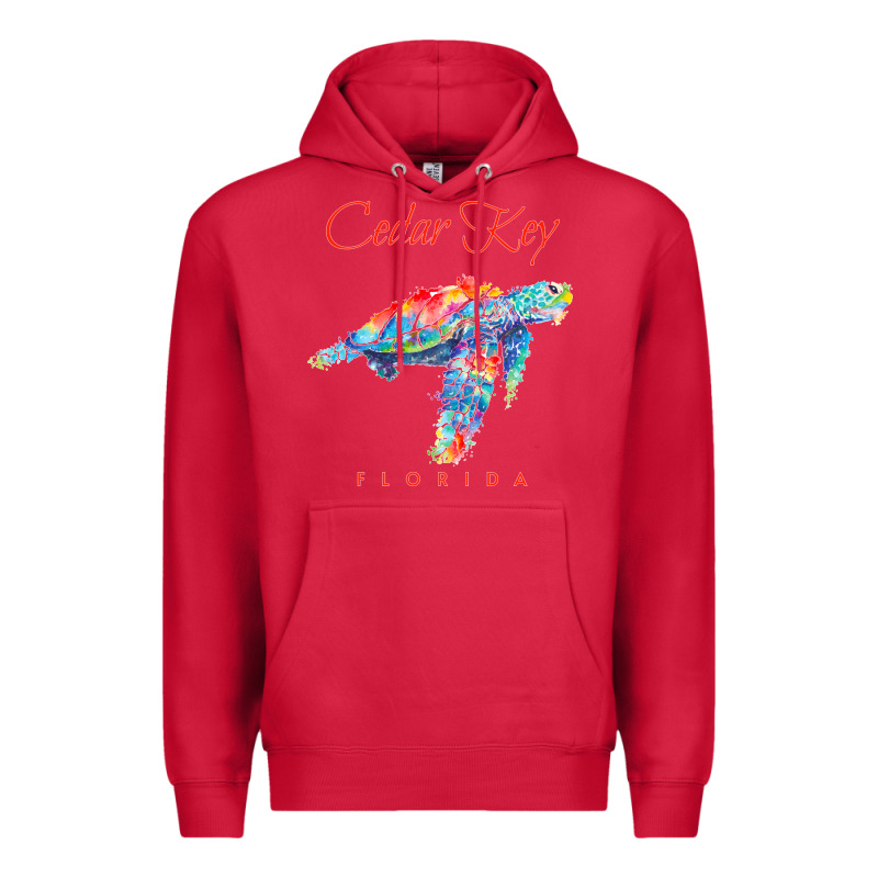 Cedar Key Florida Watercolor Sea Turtle Sweatshirt Premium Hoodie by InspiraDesign | Teevron