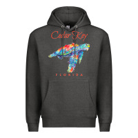Charcoal Heather Cedar Key Florida Watercolor Sea Turtle Sweatshirt Premium Hoodie - InspiraDesign
