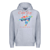 Heather Grey Cedar Key Florida Watercolor Sea Turtle Sweatshirt Premium Hoodie - InspiraDesign