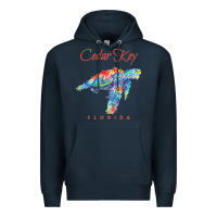 Navy Cedar Key Florida Watercolor Sea Turtle Sweatshirt Premium Hoodie - InspiraDesign