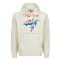 Oatmeal Heather Cedar Key Florida Watercolor Sea Turtle Sweatshirt Premium Hoodie - InspiraDesign