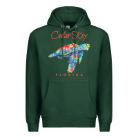 Sports Green Cedar Key Florida Watercolor Sea Turtle Sweatshirt Premium Hoodie - InspiraDesign