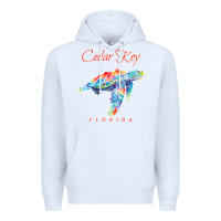 White Cedar Key Florida Watercolor Sea Turtle Sweatshirt Premium Hoodie - InspiraDesign