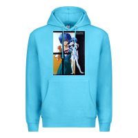 Ocean Blue Neon Genesis Evangelion Rei Ayanami Premium Hoodie - InspiraDesign