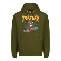 Army Green trasher Premium Hoodie - InspiraDesign
