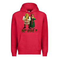 Cardinal Shrek Fiona & Shrek Get Ogre It Text Poster Premium Hoodie - InspiraDesign