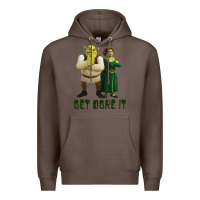 Coffee Shrek Fiona & Shrek Get Ogre It Text Poster Premium Hoodie - InspiraDesign