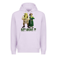 Lilac Shrek Fiona & Shrek Get Ogre It Text Poster Premium Hoodie - InspiraDesign
