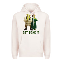 Pale Pink Shrek Fiona & Shrek Get Ogre It Text Poster Premium Hoodie - InspiraDesign