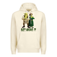 Sandshell Shrek Fiona & Shrek Get Ogre It Text Poster Premium Hoodie - InspiraDesign