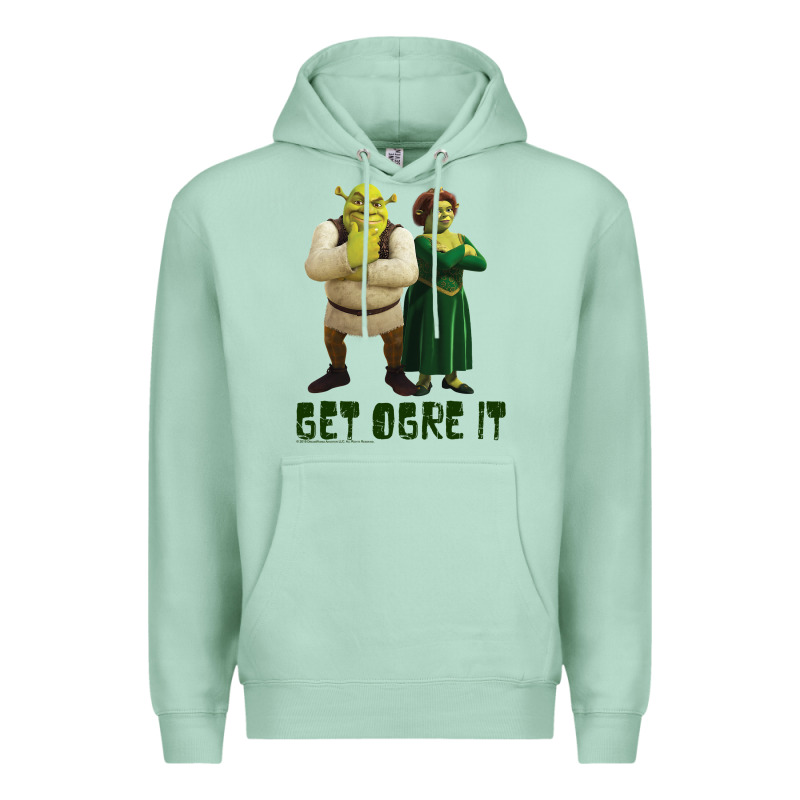 Shrek Fiona & Shrek Get Ogre It Text Poster Premium Hoodie by InspiraDesign | Teevron