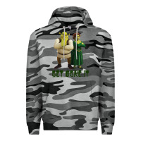 Slate Camo Shrek Fiona & Shrek Get Ogre It Text Poster Premium Hoodie - InspiraDesign