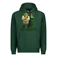 Sports Green Shrek Fiona & Shrek Get Ogre It Text Poster Premium Hoodie - InspiraDesign