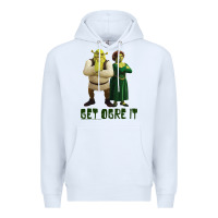 White Shrek Fiona & Shrek Get Ogre It Text Poster Premium Hoodie - InspiraDesign