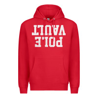 Red pole vault t shirt upside down funny pole vault jumper shirt Premium Hoodie - InspiraDesign