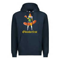 Navy barmaid oktoberfest funny german woman dirndl bratwurst t shirt Premium Hoodie - InspiraDesign