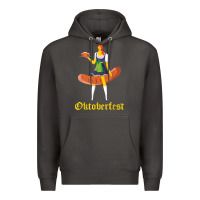 Smoke barmaid oktoberfest funny german woman dirndl bratwurst t shirt Premium Hoodie - InspiraDesign