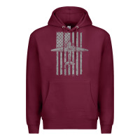 Burgundy C-47 Skytrain Wwii Transport Airplane Vintage Flag Premium Hoodie - InspiraDesign