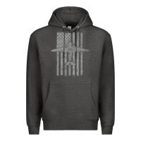 Charcoal Heather C-47 Skytrain Wwii Transport Airplane Vintage Flag Premium Hoodie - InspiraDesign