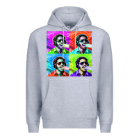 Heather Grey STEVIE WONDER! Premium Hoodie - InspiraDesign
