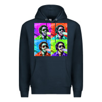 Navy STEVIE WONDER! Premium Hoodie - InspiraDesign