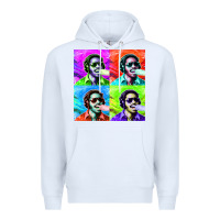 White STEVIE WONDER! Premium Hoodie - InspiraDesign