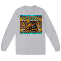Moon Dust Rottweiler with western background Long Sleeve Tee - Artiststas