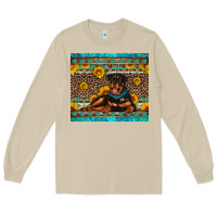 Mushroom Rottweiler with western background Long Sleeve Tee - Artiststas