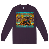 Plum Rottweiler with western background Long Sleeve Tee - Artiststas
