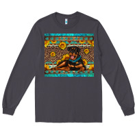 Smoke Rottweiler with western background Long Sleeve Tee - Artiststas