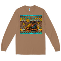 Toasted Coconut Rottweiler with western background Long Sleeve Tee - Artiststas