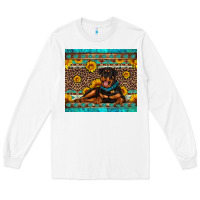 White Rottweiler with western background Long Sleeve Tee - Artiststas
