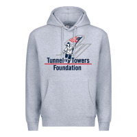 Heather Grey Tunnel To Towers F-oundation American Flag USA Flag Premium Hoodie - InspiraDesign