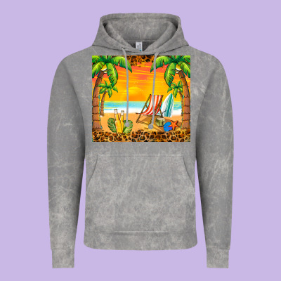 Sunset Beach Vintage Hoodie Designed By Barkaloodesign