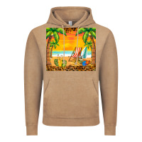 Vintage Coffee sunset beach Vintage Hoodie - BarkalooDesign
