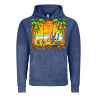 Vintage Denim sunset beach Vintage Hoodie - BarkalooDesign