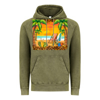 Vintage Olive sunset beach Vintage Hoodie - BarkalooDesign