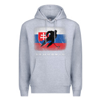 Heather Grey Slovakia Ice Hockey Slovak Flag Premium Hoodie - InspiraDesign