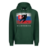 Sports Green Slovakia Ice Hockey Slovak Flag Premium Hoodie - InspiraDesign