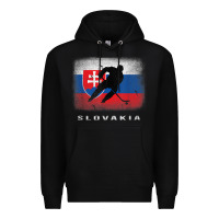 Black Slovakia Ice Hockey Slovak Flag Premium Hoodie - InspiraDesign