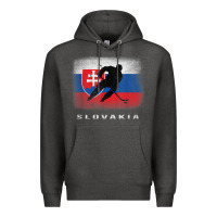 Charcoal Heather Slovakia Ice Hockey Slovak Flag Premium Hoodie - InspiraDesign