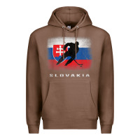 Chestnut Slovakia Ice Hockey Slovak Flag Premium Hoodie - InspiraDesign