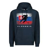 Navy Slovakia Ice Hockey Slovak Flag Premium Hoodie - InspiraDesign